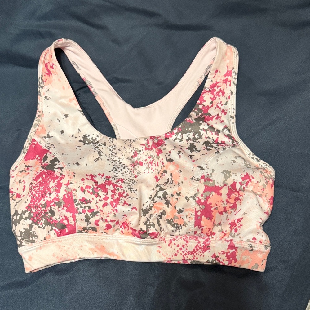 Sports Bra - Pink Multi Print Racerback Tek Gear